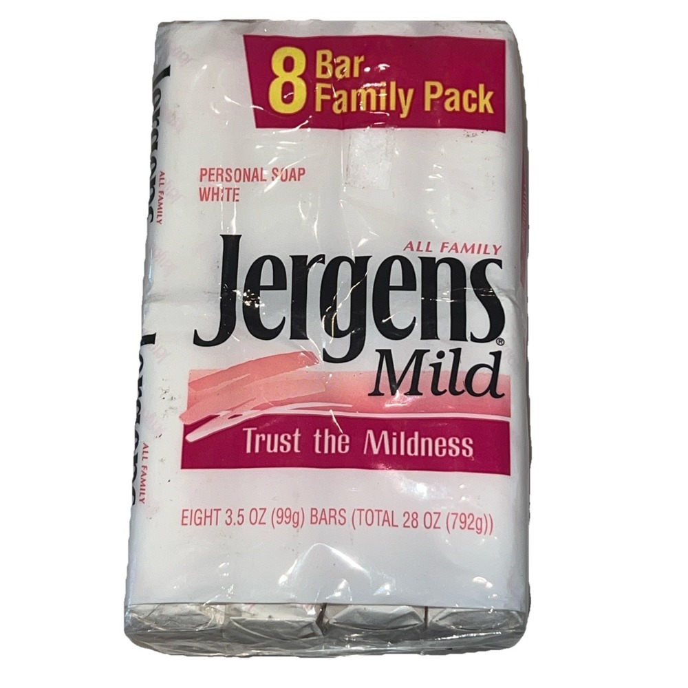 RARE Vtg Jergens Mild Bar Soap 8 Bars 3.5 oz 1991 Original Formula SEALED NOS